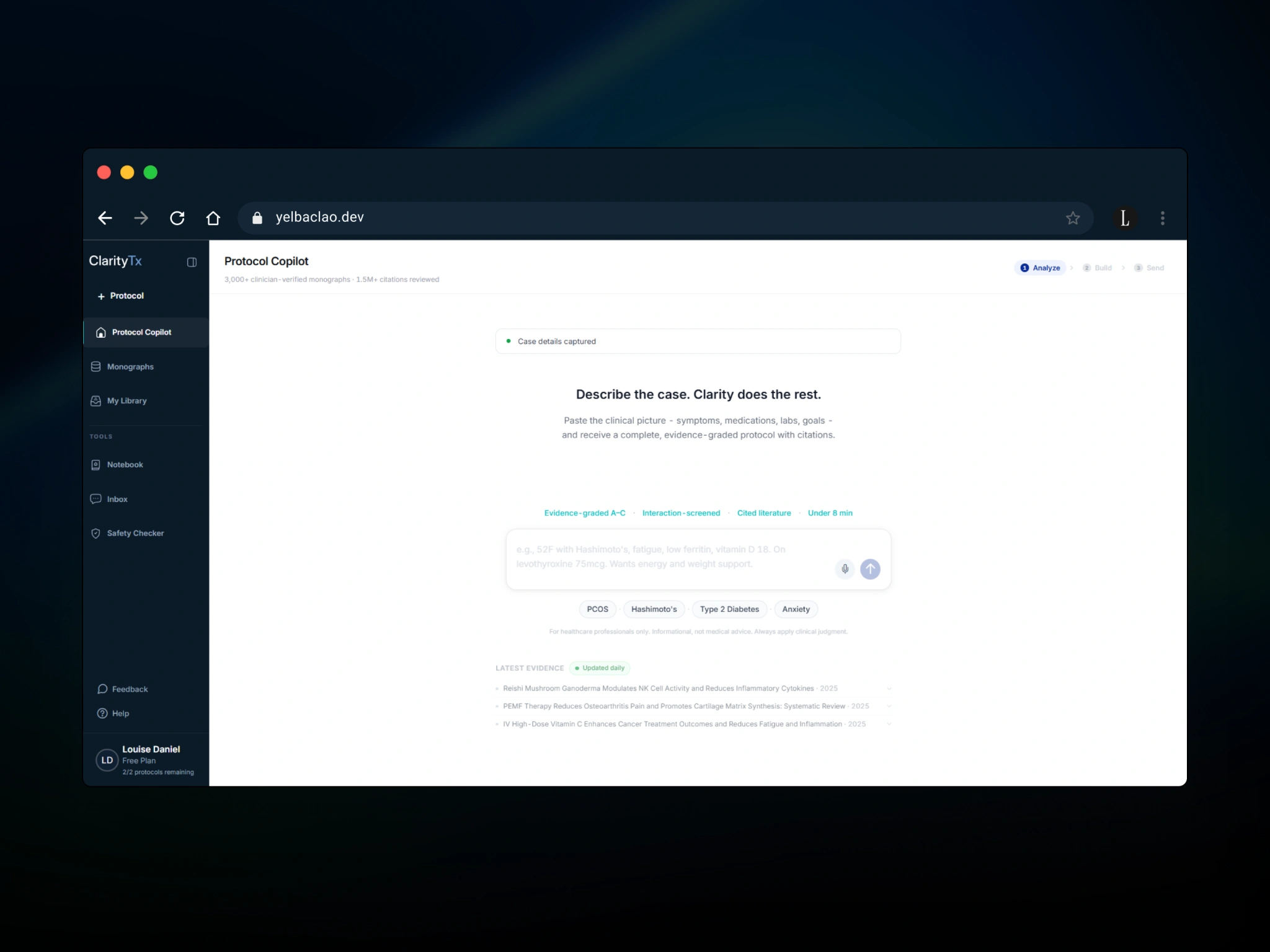 ClarityTx website and web application